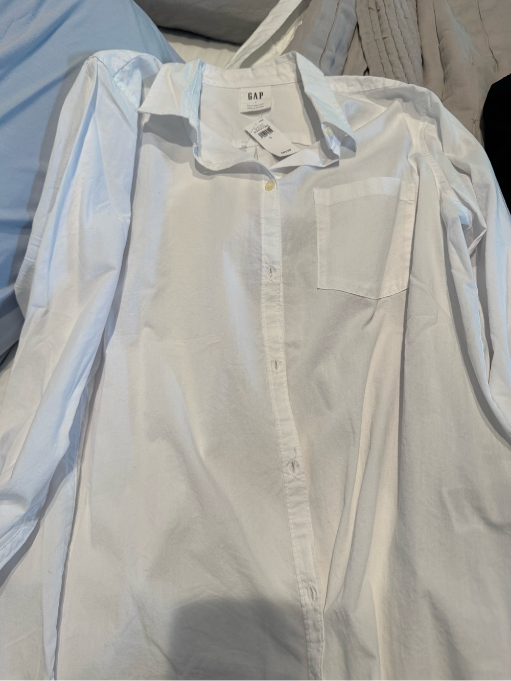 GAP womens White/black Classic Button-Down Shirt. $34 for both!